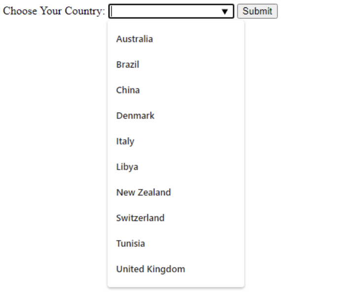 selection box with Countries