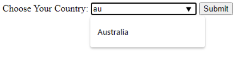 selection box with Countries