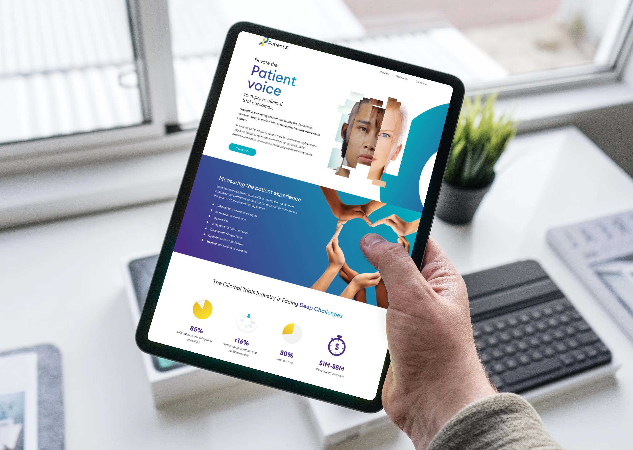 tablet in hand mockup